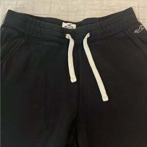 Hollister Black Sweatpants with White Drawstring